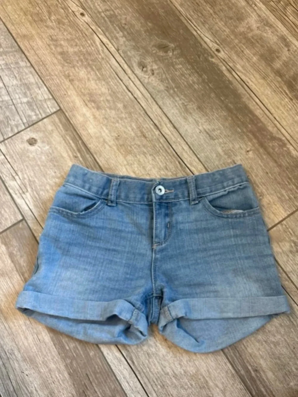 Place Light Blue Rolled Hem Denim Shorts